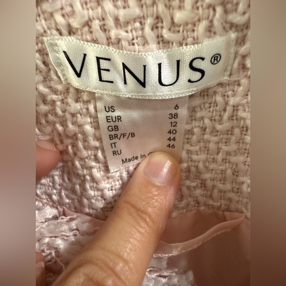 Pink Frayed Edge Fringe Women's Tweed Long Boucle Blazer barbie - Picture 7 of 11